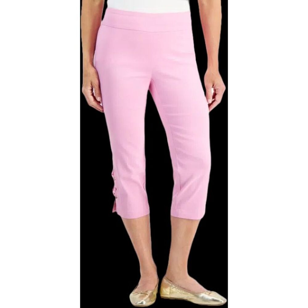 JM Collection Petite Side-Lace-Up Capri Pants